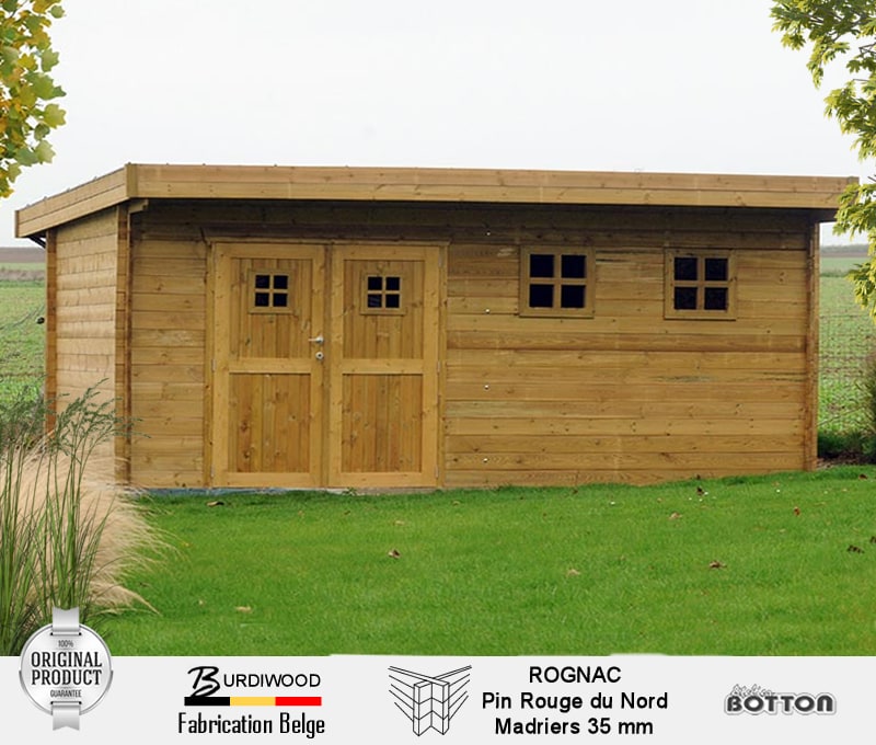 Vente et montage abris de jardin en bois 35mm de bonne qualité - Rognac Burdiwood fabrication sur Namur - Atelier Botton