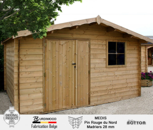 Vente abris de jardin bois Burdiwood Medis - Atelier Botton Namur